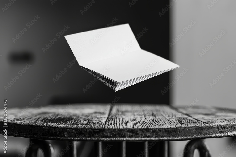 Poster psd file. a minimalist clean business card mockup set against a grey stone backdrop with a window sh