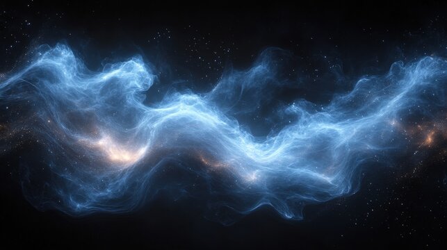 Celestial Nebula Swirling in Night Sky Displays Vibrant Colors. Generative AI