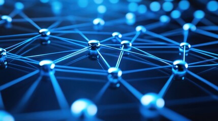 Abstract Network Nodes Connected In A Complex System