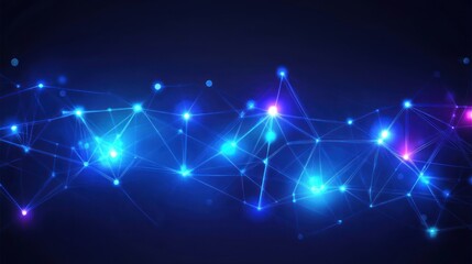 Abstract glowing blue network connections design