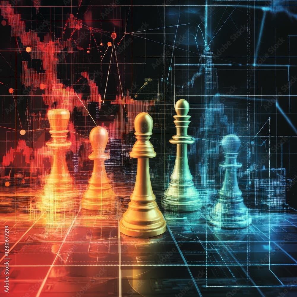Poster strategic chess game: visualizing management and decision-making in a digital environment