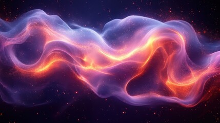 Colorful Wisps of Cosmic Energy Flowing Through Space. Generative AI