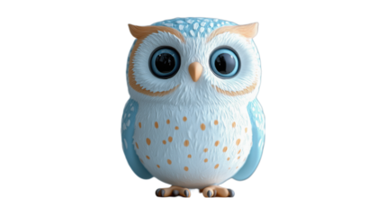 This adorable 3D owl character made of plasticine features vibrant colors and large, expressive eyes, creating a fun and whimsical design. Its cute, friendly face and playful nature make it ideal for