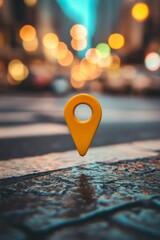 A map marker at a specific location in the city. Exact location with a marker on the city address.