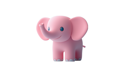 This adorable 3D plasticine blue elephant character is full of charm, with a cute, joyful face and soft, rounded features. Its playful design makes it a perfect addition to children's products, playfu