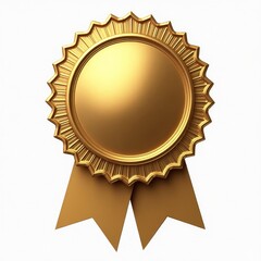 A golden award medal with ribbons, signifying achievement and recognition.