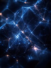 Fototapeta premium Global network connection, city lights background, digital illustration, technology concept