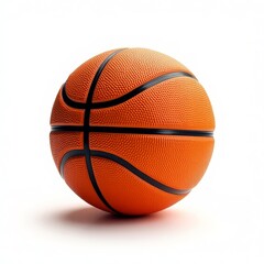 Fototapeta premium A classic orange basketball, ready for the game. Perfect sphere, black lines, textured surface.