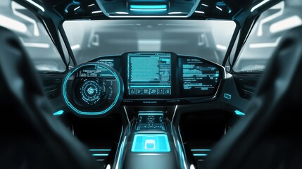Futuristic Car Interior Design With Advanced Technology Displays