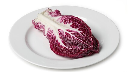 Obraz premium Vibrant red radicchio on white plate