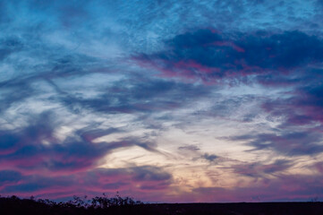 sunset over the clouds