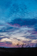 sunset over the clouds