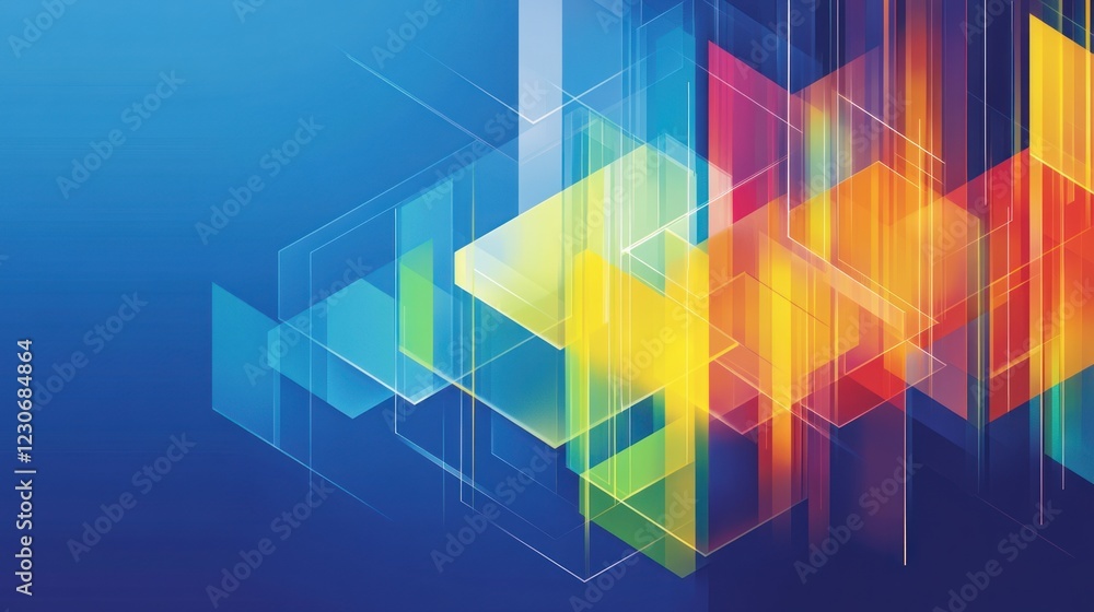 Poster abstract colorful geometric shapes design background