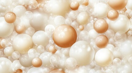 Abstract Background Featuring Golden and White Spheres