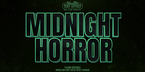 Horror editable text effect, customizable midnight and scary 3d font style