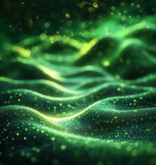 Abstract St Patrick&rsquo;s Day Green and Gold Irish Background Illustration, Shamrocks
