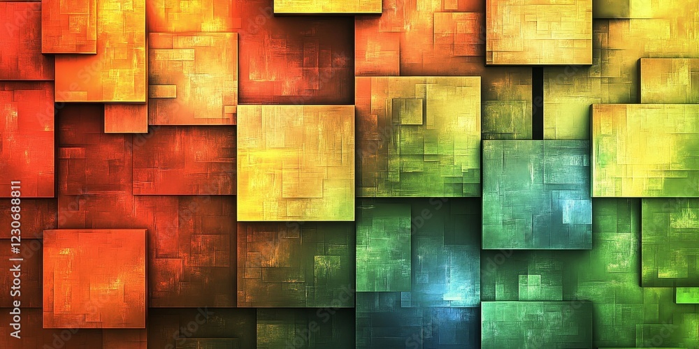 Poster this vibrant abstract background features dynamic textures and colorful geometric shapes, perfect fo