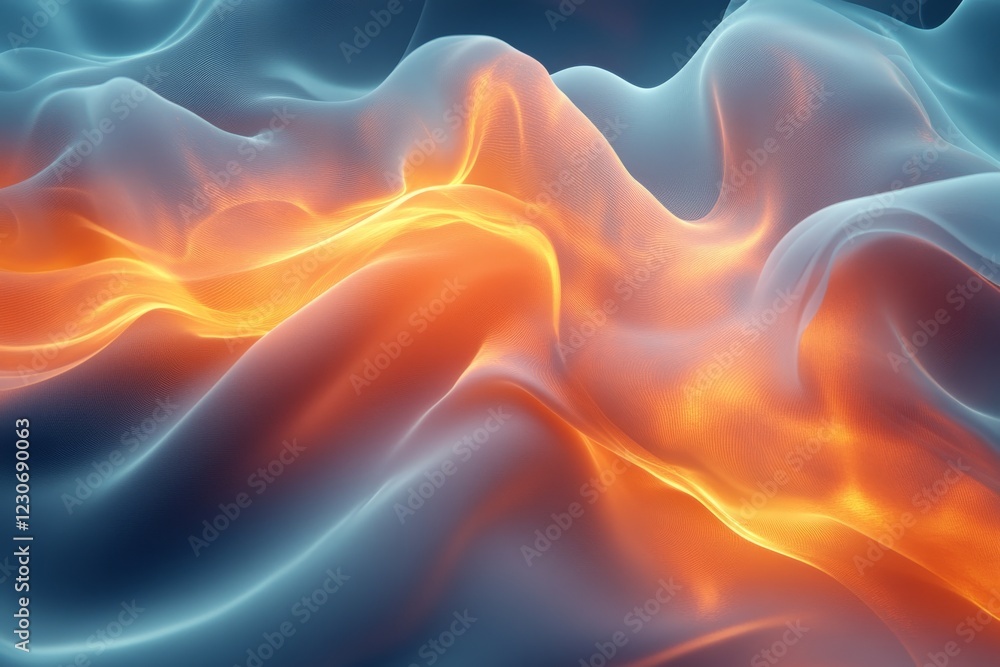 Aufkleber colorful flowing waves with warm hues and smooth textures create a captivating abstract visual exper