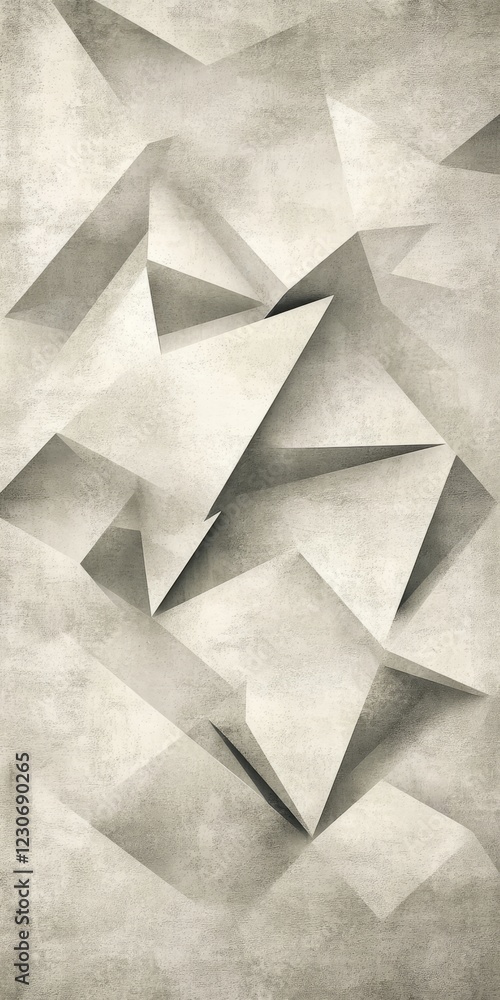 Poster monochrome abstract geometric background featuring 3d polygonal shapes for a modern and minimalistic
