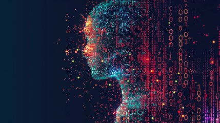 looped generative art. technologies of the future. pixel art