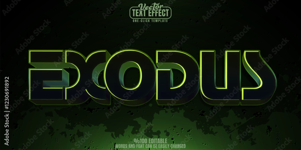 Poster space editable text effect, customizable alien and extraterrestrial 3d font style