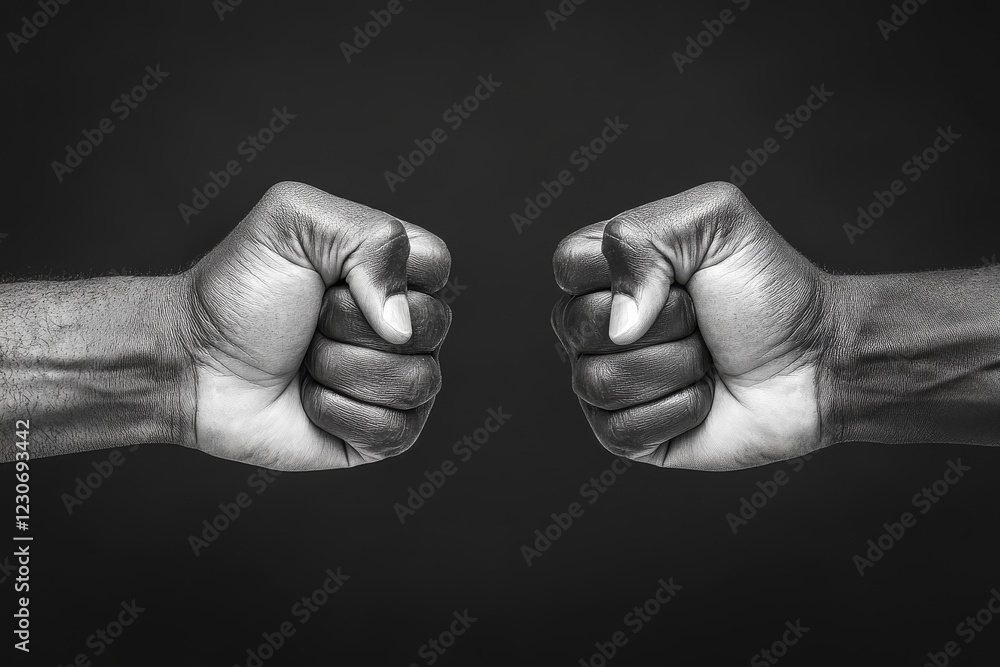 Poster fists of unity and strength representing resilience and solidarity in a powerful moment