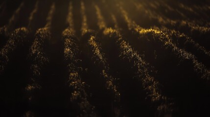 Obraz premium The image is of a field of grass with a golden hue