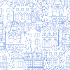 seamless pattern with houses