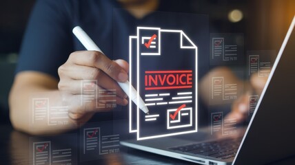 Fototapeta premium Digital Invoice Management: Streamlining Business Processes