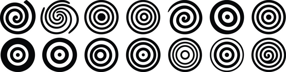 Swirl silhouette set vector design big pack of pattern illustration and icon