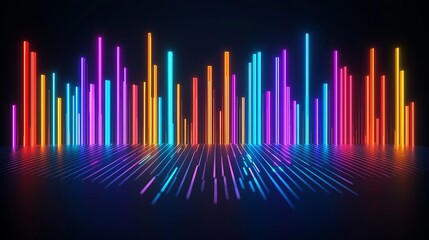 SEO keywords and conversion. Vibrant neon sound wave graphic against a dark background.