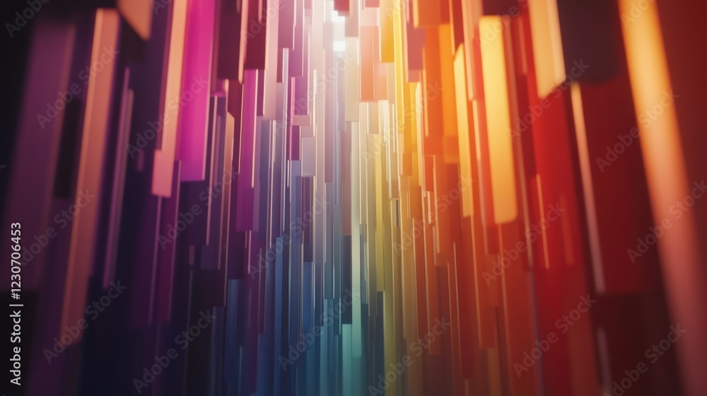 Aufkleber Abstract Colorful Rectangular Prisms Forming a Tunnel