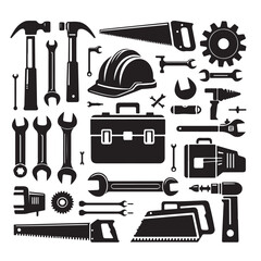 icon, tools, tool, vector, hammer, set, silhouette, 
