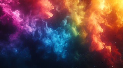 Naklejka premium a vibrant and abstract depiction of colored smoke or ink in water