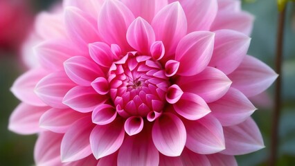 Vibrant pink dahlia flower blooming in a garden during spring season