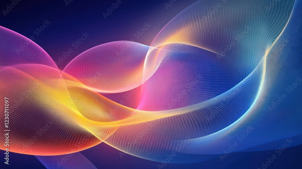 Poster Abstract Colorful Waves Flowing Dynamically