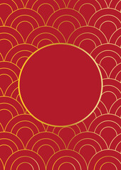 Gold elegant asian background template. Vector illustration.