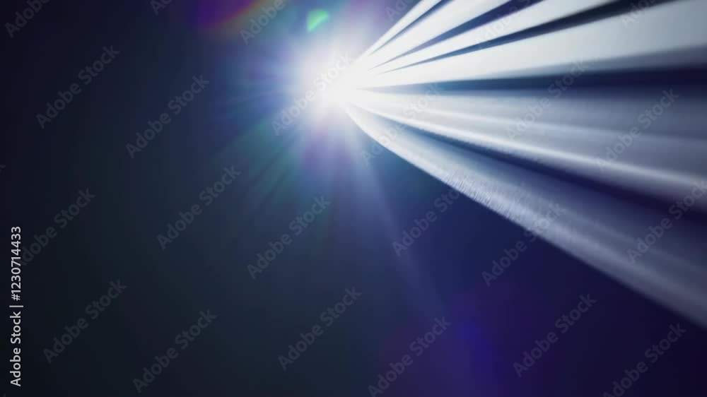 Aufkleber radiant light beams piercing darkness. dynamic abstract visual effect with bright rays and lens flar
