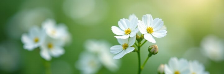 Delicate white gypsophila blossoms, close-up view , detail, small flowers, fine
