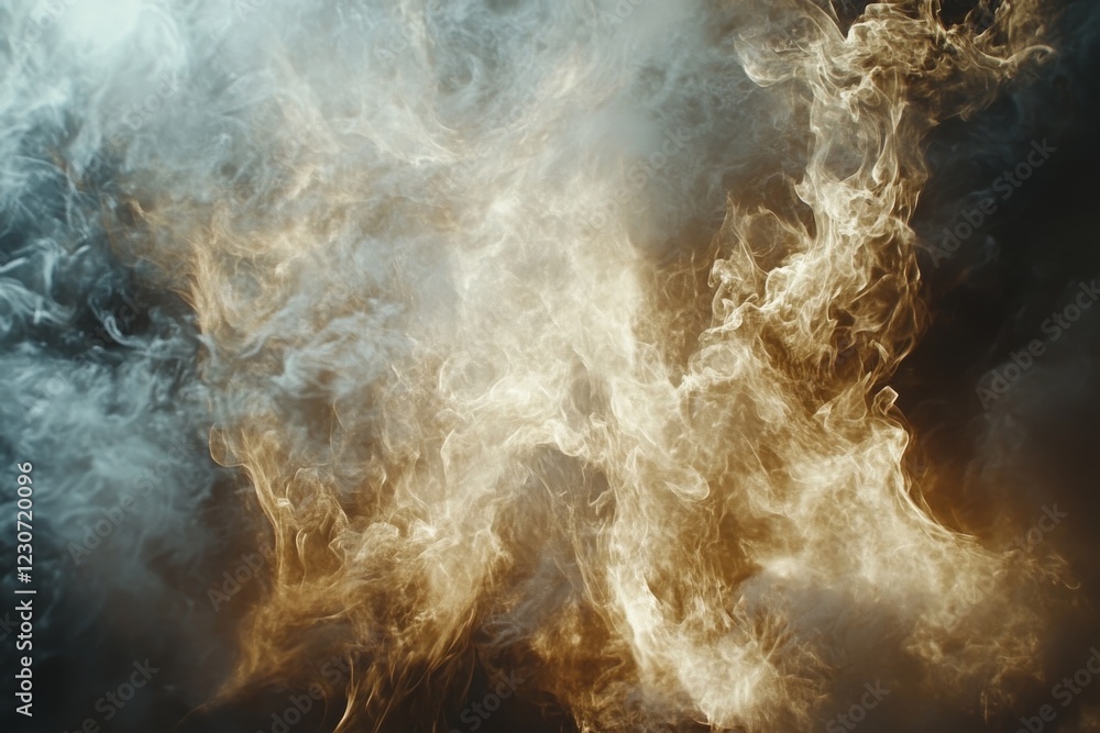 Poster smoke and fire swirl together in a dynamic display of energy and movement