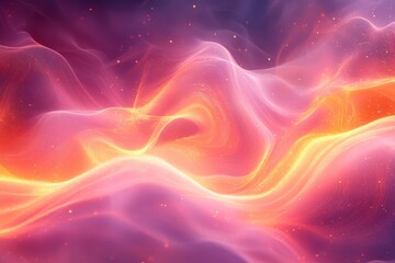 Colorful abstract swirls create a vibrant and dynamic atmosphere in a dreamlike landscape