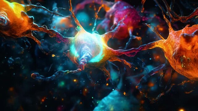 Dynamic neural connectome visualization exploding with vivid neural activity