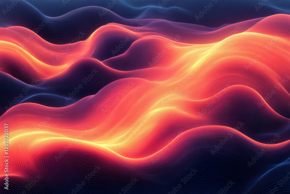 Aufkleber smooth waves of vibrant colors create a captivating abstract pattern in a digital artwork