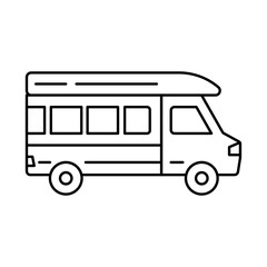 Campervan icon Black and white logo