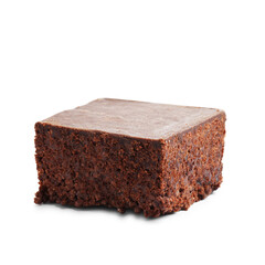 Delicious chocolate puffed rice bar isolated on white