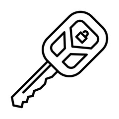 Car key icon Black and white logo