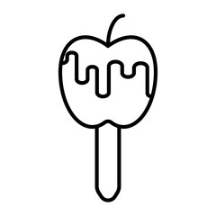 Caramelized apple icon Black and white logo