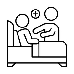 Fototapeta premium Caregiver nursing home icon Black and white logo