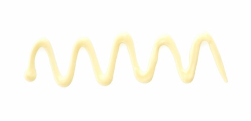Sample of delicious mayonnaise isolated on white, top view