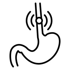 Esophageal cancer icon Black and white logo